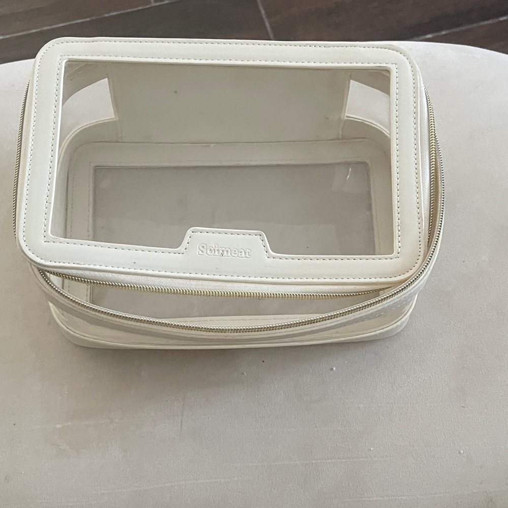 Cream Transparent Cosmetic Bag